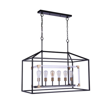 Aaron 6 Light Island 38.75 Inch Tall and 19 Inch Wide by Craftmade - 58076-FBSB