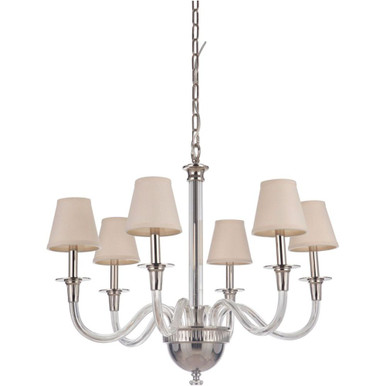 Deran 6 Light Chandelier 25 Inch Tall and 29.75 Inch Wide by Craftmade - 48026-PLN