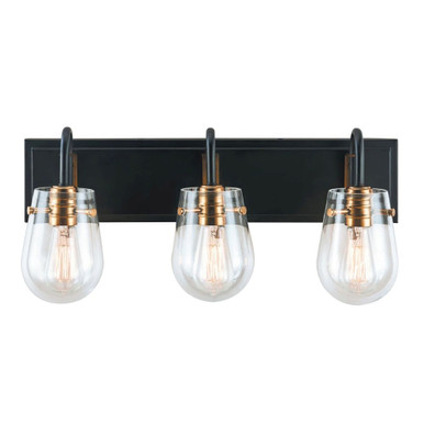 Bromyard 3 Light Bath Vanity 9.3 Inch Tall and 25.8 Inch Wide by Varaluz - V68041BKAGB