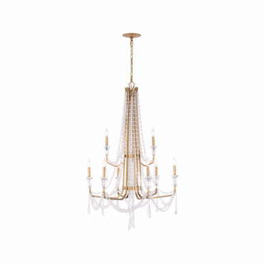Barcelona 9 Light Chandelier 45 Inch Tall and 34 Inch Wide by Varaluz - 270C09BK