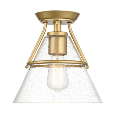 1 Light Seeded Semi Flush Mount 10 Inch Tall and 10 Inch Wide by Meridian - M60083