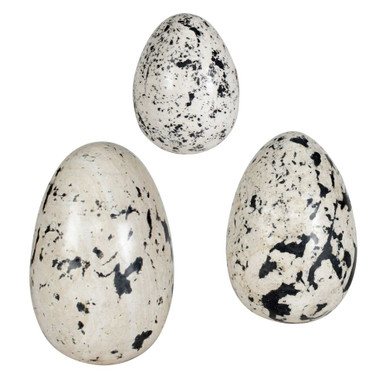 Nest Trio Indoor Outdoor Stone Eggs (Set of 3) 6 X 4 Inch Wide by Uttermost - 18330