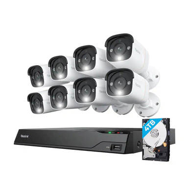 16 Channel 12MP NVR with 4TB HDD & 8 Bullet Cameras 13 Inch Wide by Reolink - 7518328