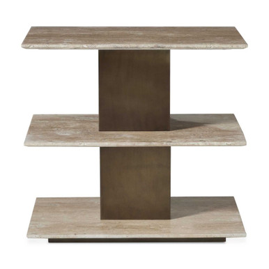Travertini Accent Table 22 Inch Tall and 24 Inch Wide by Uttermost - 51169