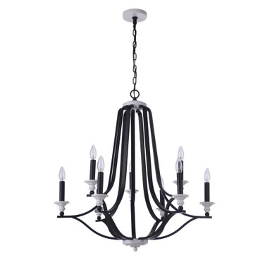 Esme 9 Light Chandelier 32.5 Inch Tall and 30.75 Inch Wide by Craftmade - 57629-FBMWW