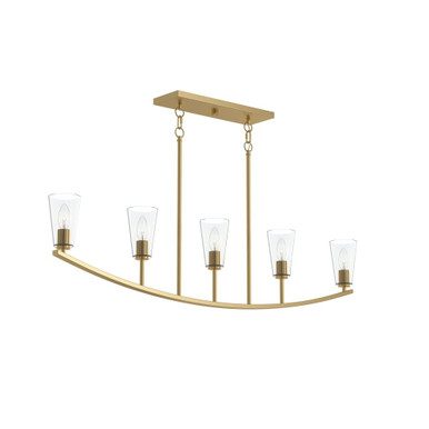 Jheni 5 Light Linear Chandelier 11 Inch Tall and 46 Inch Length by Progress - P400456