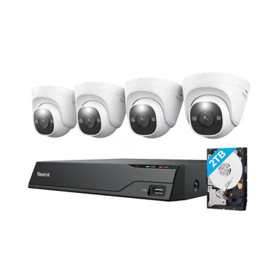 8 Channel 12MP NVR with 2TB HDD & 4 Dome Camera 10 Inch Wide by Reolink - 7518329