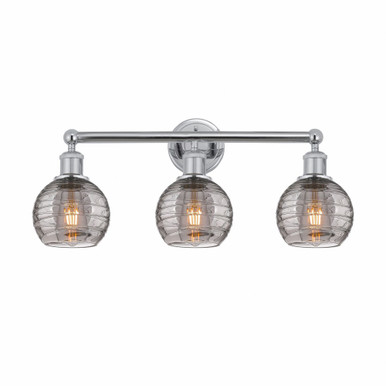 Athens Deco Swirl 3 Light Bath Vanity 10.38 InchX23.88 Inch by Innovations - 616-3W-PC-G1213-6SM