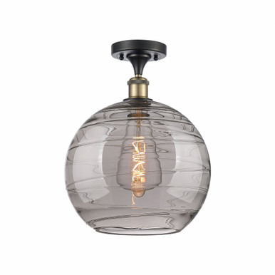 Athens Deco Swirl 1 Light Industrial Semi Flush Mount by Innovations - 516-1C-BAB-G1213-12SM