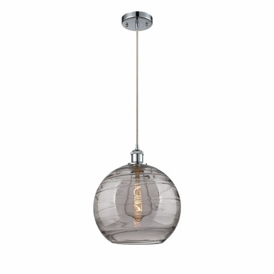 Athens Deco Swirl 1 Light Cord Hung Mini Pendant 13.38 X 12 by Innovations - 516-1P-PC-G1213-12SM