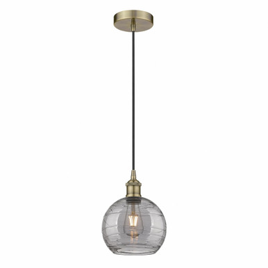 Athens Deco Swirl 1 Light Cord Mini Pendant 9.88 X 8 by Innovations - 616-1P-AB-G1213-8SM