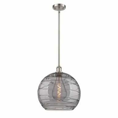 Athens Deco Swirl 1 Light Stem Hung Mini Pendant 14.63X13.75 by Innovations - 516-1S-SN-G1213-14SM