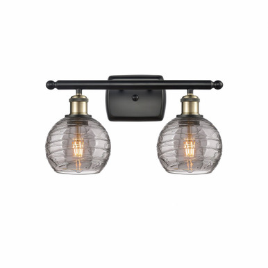 Athens Deco Swirl 2 Light Bath Vanity 9.13 X 15.88 Inch Wide by Innovations - 516-2W-BAB-G1213-6SM