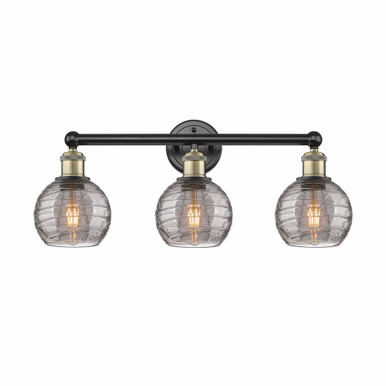 Athens Deco Swirl 3 Light Bath Vanity 10.38 InchX23.88 Inch by Innovations - 616-3W-BAB-G1213-6SM