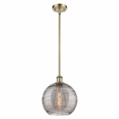 Athens Deco Swirl 1 Light Stem Hung Mini Pendant 11.13 X 10 by Innovations - 516-1S-AB-G1213-10SM