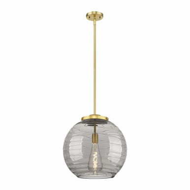 Athens Deco Swirl 1 Light Stem Hung Pendant 15.88 X 15.75 by Innovations - 221-1S-SG-G1213-16SM