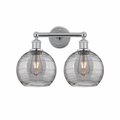 Athens Deco Swirl 2 Light Bath Vanity 12.13 X 17 Inch Wide by Innovations - 616-2W-PC-G1213-8SM