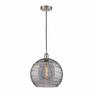 Athens Deco Swirl 1 Light Cord Down Mini Pendant 15.13X13.75 by Innovations - 616-1P-SN-G1213-14SM