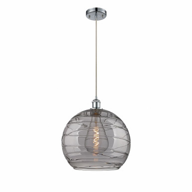 Athens Deco Swirl 1 Light Cord Hung Mini Pendant 15.13X13.75 by Innovations - 516-1P-PC-G1213-14SM