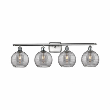 Athens Deco Swirl 4 Light Bath Vanity 10.88 X 38 Inch Wide by Innovations - 516-4W-SN-G1213-8SM