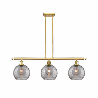 Athens Deco Swirl 3Light Stem Hung Island 10.38 InchX36 Inch by Innovations - 516-3I-SG-G1213-8SM