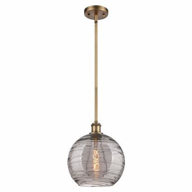 Athens Deco Swirl 1 Light Stem Hung Mini Pendant 11.13 X 10 by Innovations - 516-1S-BB-G1213-10SM