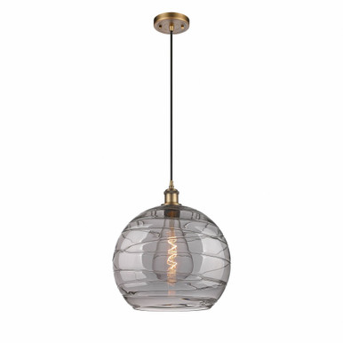 Athens Deco Swirl 1 Light Cord Hung Mini Pendant 15.13X13.75 by Innovations - 516-1P-BB-G1213-14SM