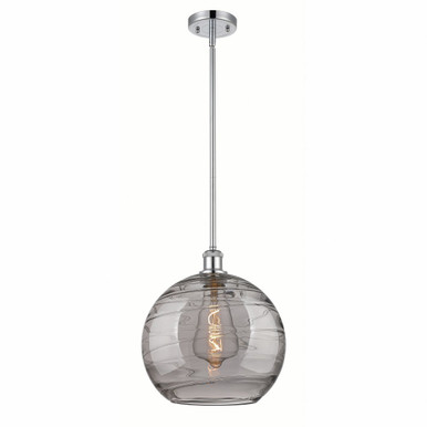 Athens Deco Swirl 1 Light Stem Hung Mini Pendant 12.88 X 12 by Innovations - 516-1S-PC-G1213-12SM