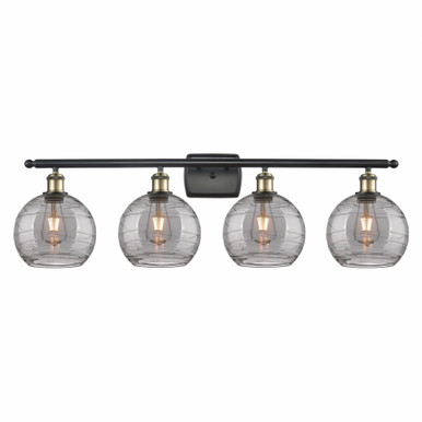 Athens Deco Swirl 4 Light Bath Vanity 10.88 X 38 Inch Wide by Innovations - 516-4W-BAB-G1213-8SM