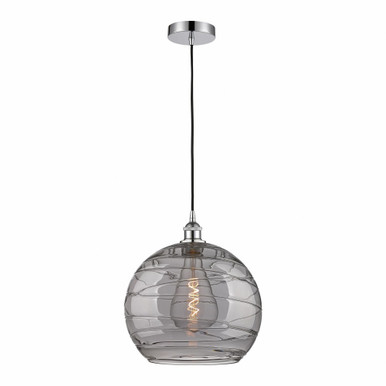 Athens Deco Swirl 1 Light Cord Down Mini Pendant 15.13X13.75 by Innovations - 616-1P-PC-G1213-14SM