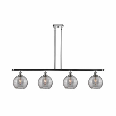 Athens Deco Swirl 4Light Stem Hung Island 10.38 InchX48 Inch by Innovations - 516-4I-PC-G1213-8SM