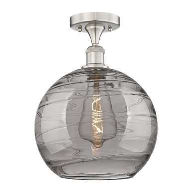 Athens Deco Swirl 1 Light Semi Flush Mount 17.13 X 13.75 by Innovations - 616-1F-SN-G1213-14SM