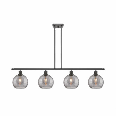 Athens Deco Swirl 4Light Stem Hung Island 10.38 InchX48 Inch by Innovations - 516-4I-OB-G1213-8SM