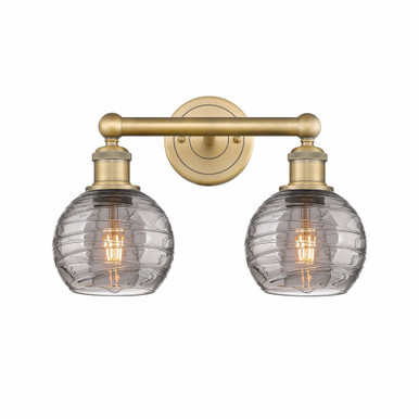 Athens Deco Swirl 2 Light Bath Vanity 10.38 InchX14.88 Inch by Innovations - 616-2W-BB-G1213-6SM