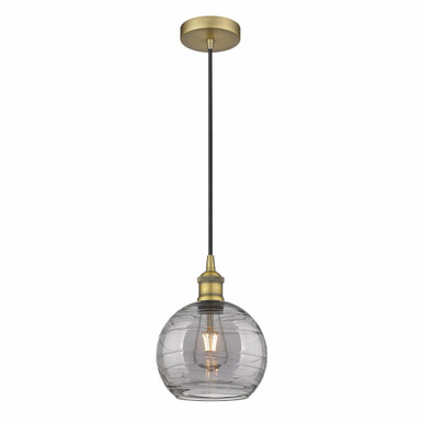 Athens Deco Swirl 1 Light Cord Mini Pendant 9.88 X 8 by Innovations - 616-1P-BB-G1213-8SM