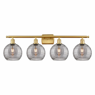 Athens Deco Swirl 4 Light Bath Vanity 10.88 X 38 Inch Wide by Innovations - 516-4W-SG-G1213-8SM