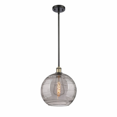Athens Deco Swirl 1 Light Stem Hung Mini Pendant 12.88 X 12 by Innovations - 516-1S-BAB-G1213-12SM
