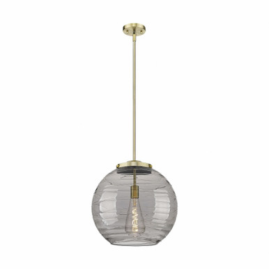 Athens Deco Swirl 1 Light Stem Hung Pendant 15.88 X 15.75 by Innovations - 221-1S-AB-G1213-16SM