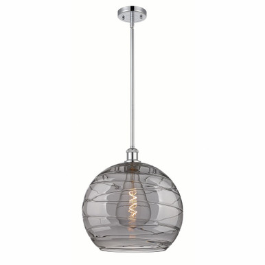 Athens Deco Swirl 1 Light Stem Hung Mini Pendant 14.63X13.75 by Innovations - 516-1S-PC-G1213-14SM