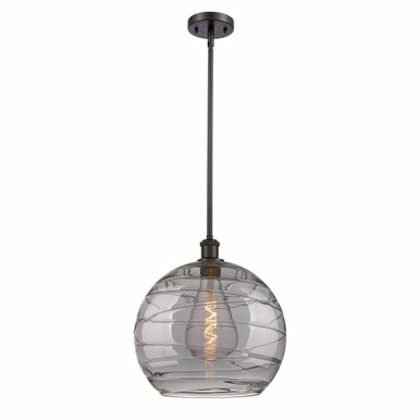 Athens Deco Swirl 1 Light Stem Hung Mini Pendant 14.63X13.75 by Innovations - 516-1S-OB-G1213-14SM