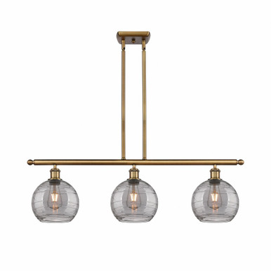 Athens Deco Swirl 3Light Stem Hung Island 10.38 InchX36 Inch by Innovations - 516-3I-BB-G1213-8SM