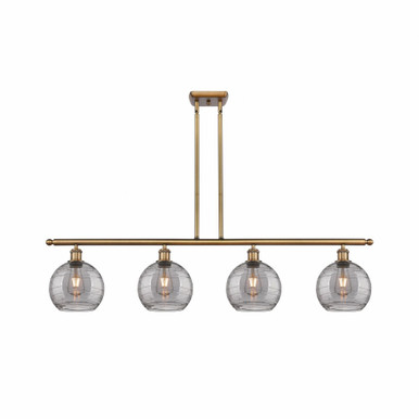 Athens Deco Swirl 4Light Stem Hung Island 10.38 InchX48 Inch by Innovations - 516-4I-BB-G1213-8SM