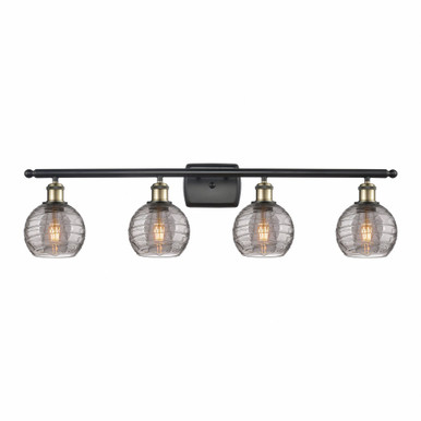 Athens Deco Swirl 4 Light Bath Vanity 9.13 X 35.88 Inch Wide by Innovations - 516-4W-BAB-G1213-6SM