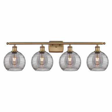 Athens Deco Swirl 4 Light Bath Vanity 10.88 X 38 Inch Wide by Innovations - 516-4W-BB-G1213-8SM