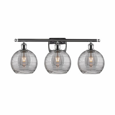 Athens Deco Swirl 3 Light Bath Vanity 10.88 X 28 Inch Wide by Innovations - 516-3W-PC-G1213-8SM