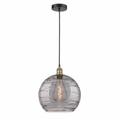 Athens Deco Swirl 1 Light Cord Down Mini Pendant 15.13X13.75 by Innovations - 616-1P-BAB-G1213-14SM