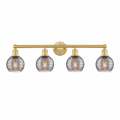 Athens Deco Swirl 4 Light Bath Vanity 10.38 InchX32.88 Inch by Innovations - 616-4W-SG-G1213-6SM