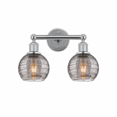 Athens Deco Swirl 2 Light Bath Vanity 10.38 InchX14.88 Inch by Innovations - 616-2W-PC-G1213-6SM