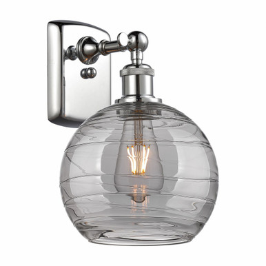 Athens Deco Swirl 1 Light Wall Sconce 13 Inch Tall by Innovations - 516-1W-PC-G1213-8SM