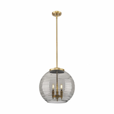 Athens Deco Swirl 3 Light Stem Hung Pendant 15.88 X 15.75 by Innovations - 221-3S-BB-G1213-16SM